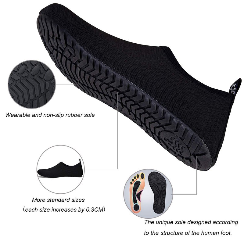 WateLves Water Shoes for Womens Mens Barefoot Quick-Dry Aqua Socks for Beach Swim Surf Yoga Exercise Camping Must Haves (N.Black, 38/39) - Image 5